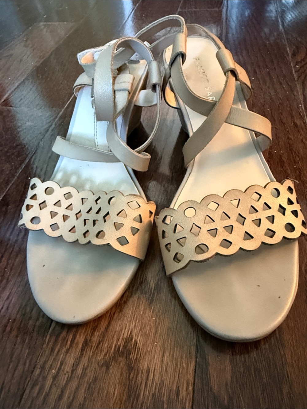 Franco Sarto women’s Beige Cutout Strap Sandals